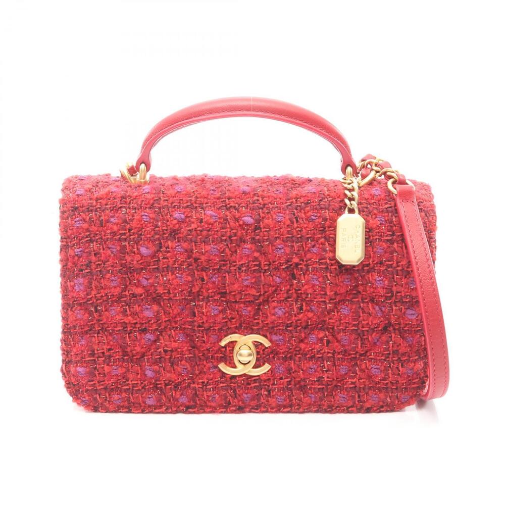 Chanel Matelasse Shoulder Bag Leather Red